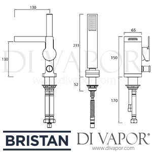 Bristan EXD 2HBSM C Exodus 2 Hole Bath Shower Mixer Spare Parts